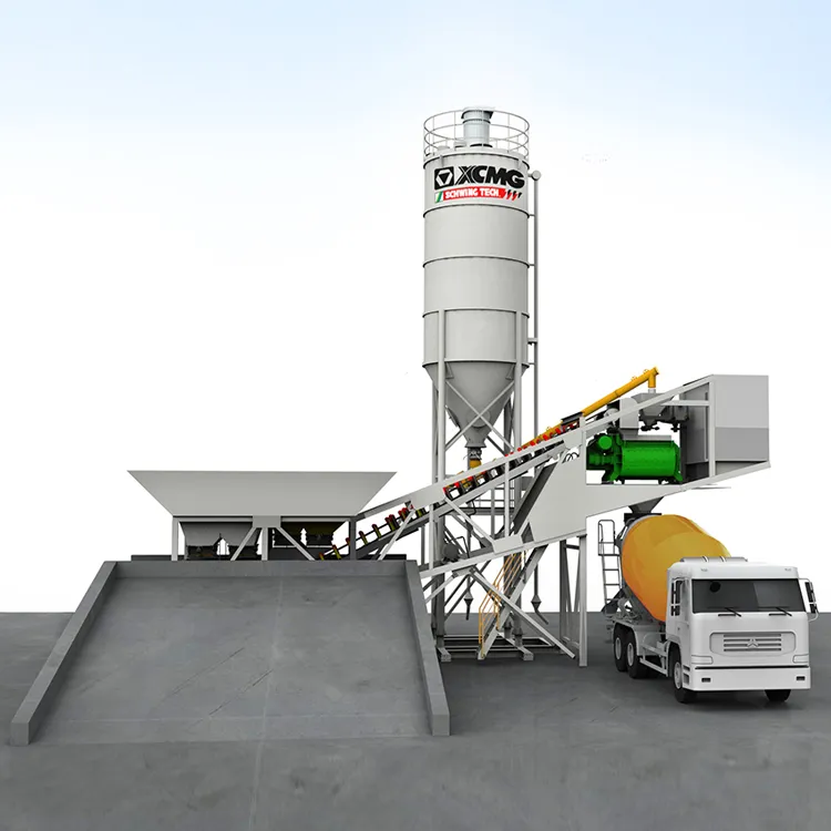 XCMG Official Small Mobile Concrete Batching Plant 40m3 HZS40VY Portable Concrete  Plant for Sale